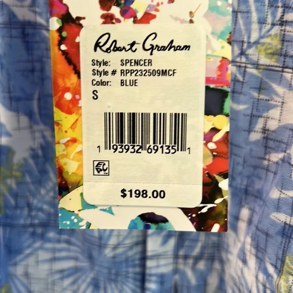 NEW Robert Graham Linen/Cotton SS Button Front Shirt - Picture 5 of 9